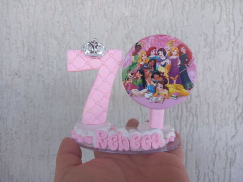 Vela/topo de Bolo Biscuit Princesas