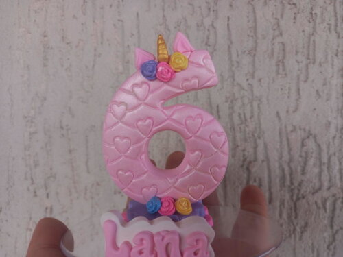 Vela/topo de Bolo Biscuit Unicornio