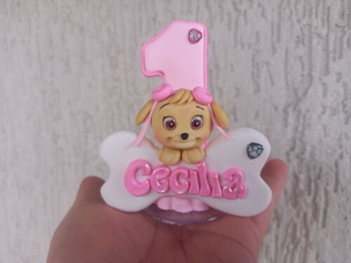 Vela/topo de Bolo Patrulha Canina