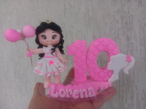 Vela/topo de Bolo em Biscuit Barbie
