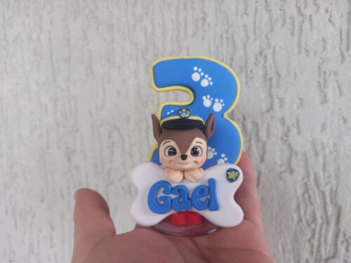 Vela/topo de Bolo Patrulha Canina