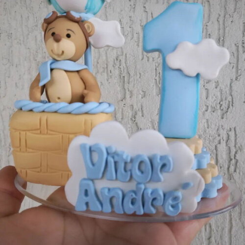 Vela/topo em Biscuit Urso Baloeiro