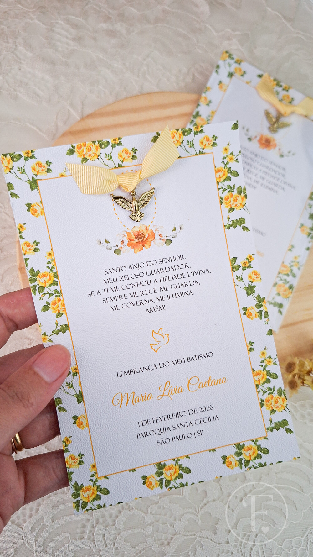 Santinho Classic | Floral Amarelo