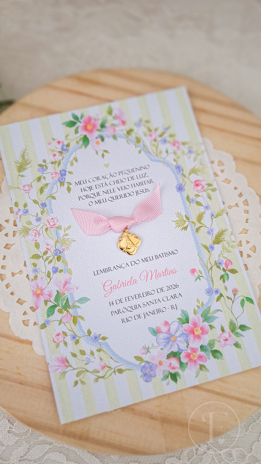 Santinho Classic | Moldura Floral