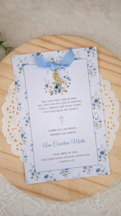 Santinho Classic | Floral Azul
