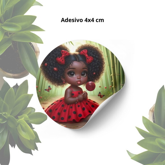 Adesivo Personalizado 4x4cm - Lembrancinha Erê de Iansã