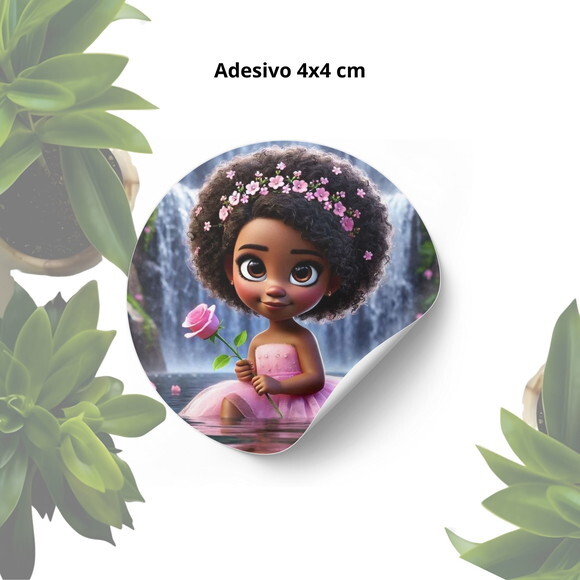 Adesivo Personalizado 4x4cm - Lembrancinha Erê Rosinha