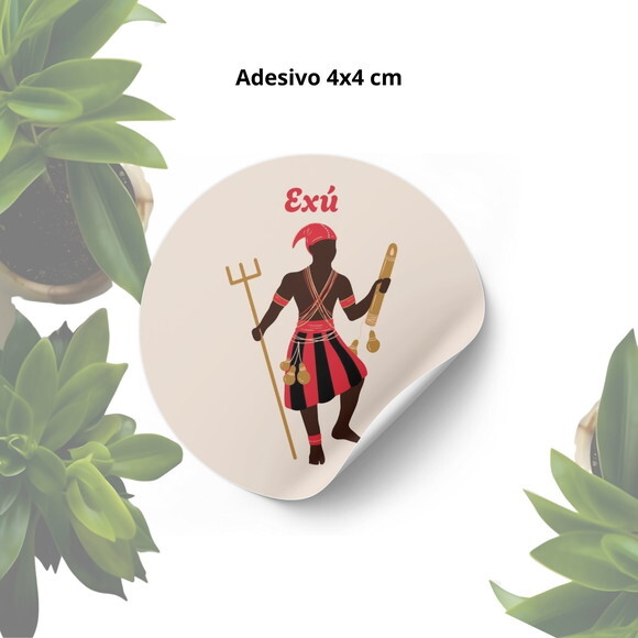 Adesivo Personalizado 4x4cm - Lembrancinha Orixá Exú