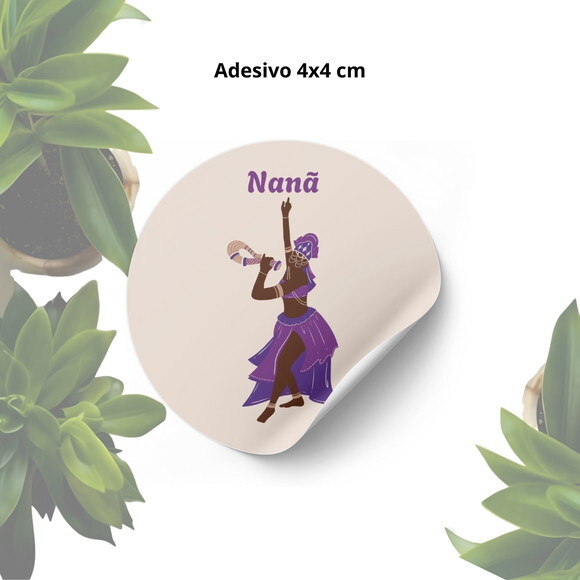 Adesivo Personalizado 4x4cm - Lembrancinha Orixá Nanã