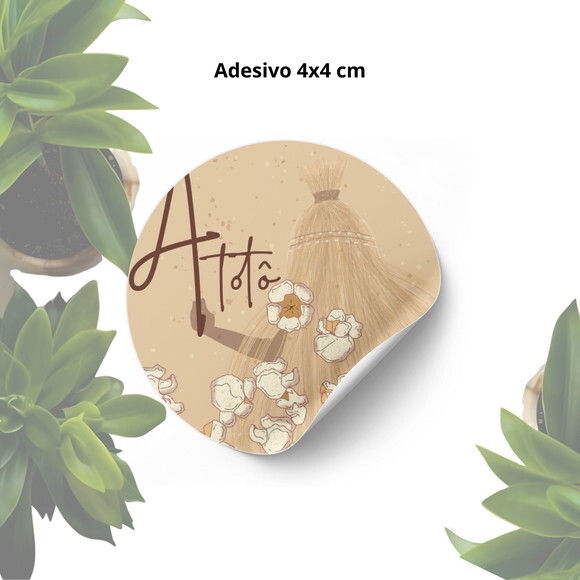 Adesivo Personalizado 4x4cm - Lembrancinha Orixá Obaluaê