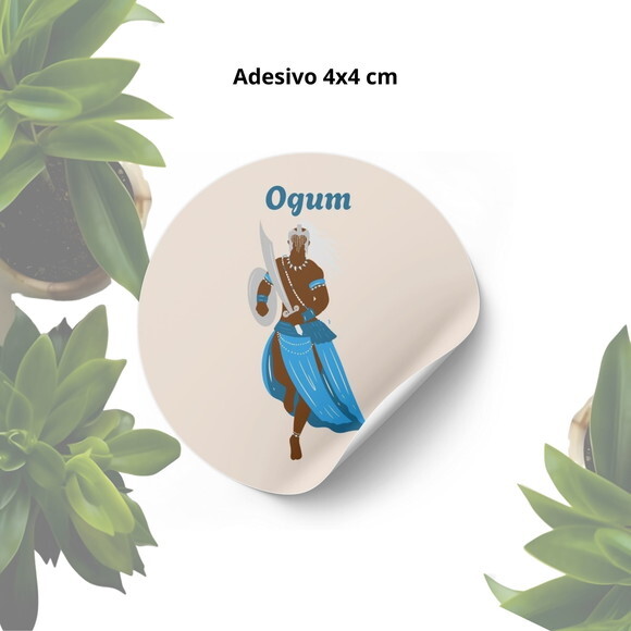 Adesivo Personalizado 4x4cm - Lembrancinha Orixá Ogum