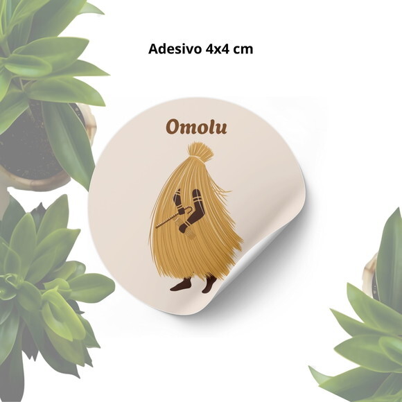 Adesivo Personalizado 4x4cm - Lembrancinha Orixá Omolu