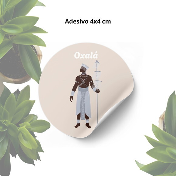 Adesivo Personalizado 4x4cm - Lembrancinha Orixá Oxalá