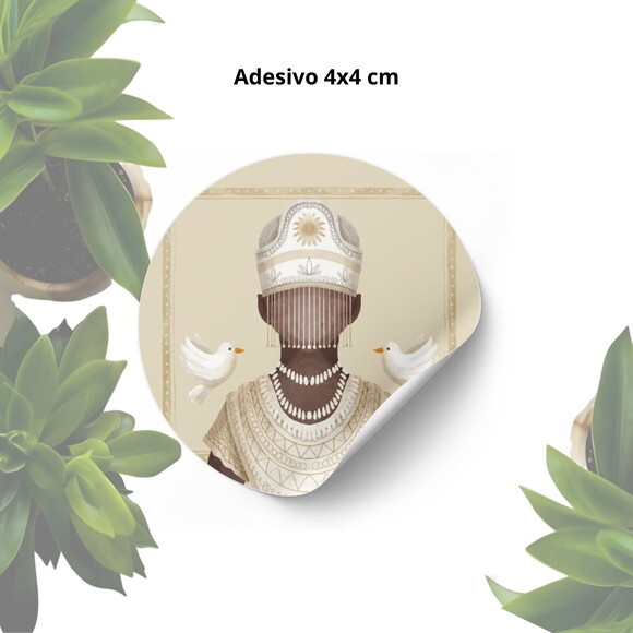 Adesivo Personalizado 4x4cm - Lembrancinha Orixá Oxalá