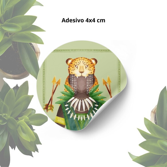 Adesivo Personalizado 4x4cm - Lembrancinha Orixá Oxóssi