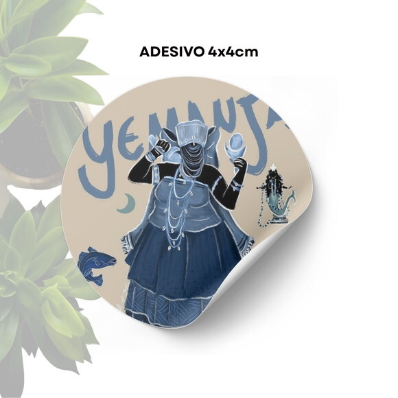 Adesivo Personalizado 4x4cm - Orixá Iemanjá
