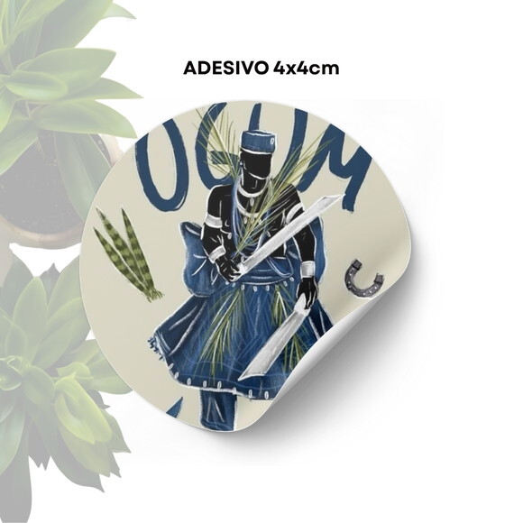 Adesivo Personalizado 4x4cm - Orixá Ogum
