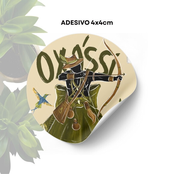 Adesivo Personalizado 4x4cm - Orixá Oxóssi