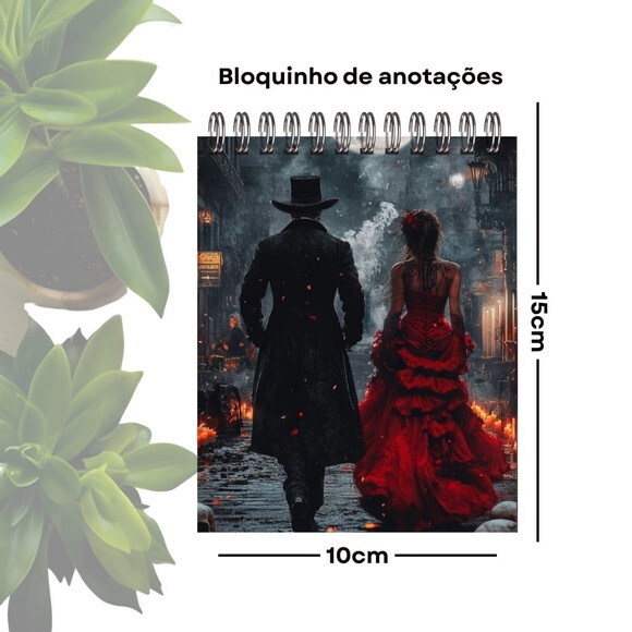 Bloco de Anotações Personalizado A6 - Exú e Pomba Gira