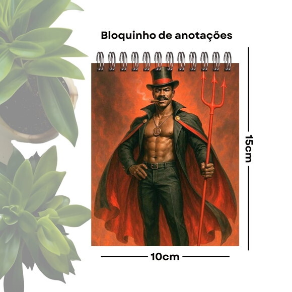 Bloco de Anotações Personalizado A6 - Exú Tranca Ruas