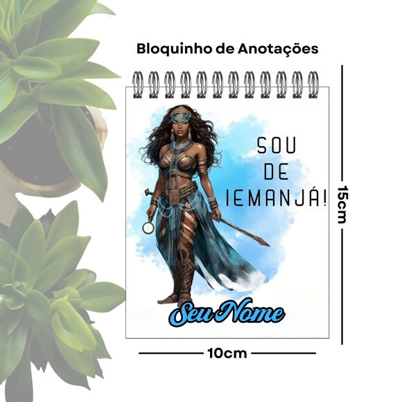 Bloco de Anotações Personalizado A6 - Orixá Iemanjá