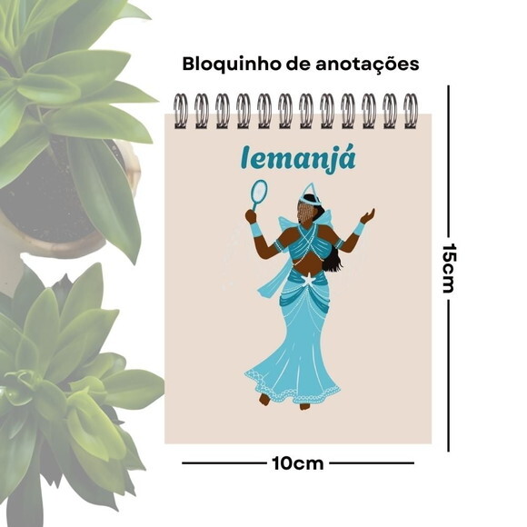 Bloco de Anotações Personalizado A6 - Orixá Iemanjá