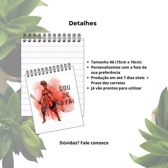 Bloco de Anotações Personalizado A6 - Orixá Obá