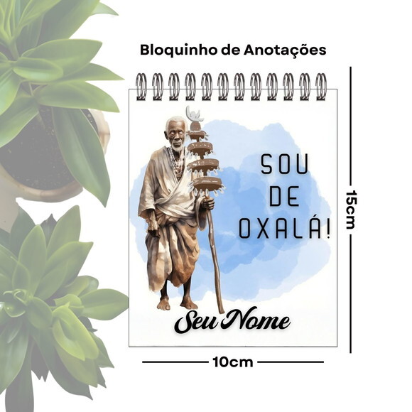 Bloco de Anotações Personalizado A6 - Orixá Oxalá