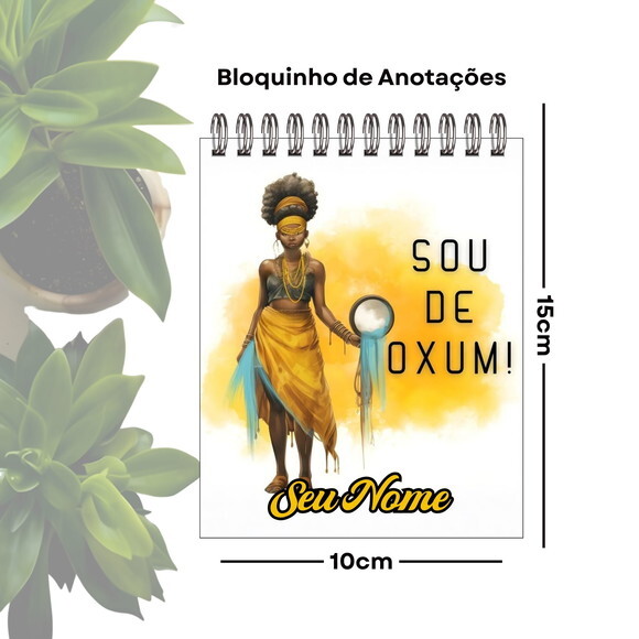 Bloco de Anotações Personalizado A6 - Orixá Oxum