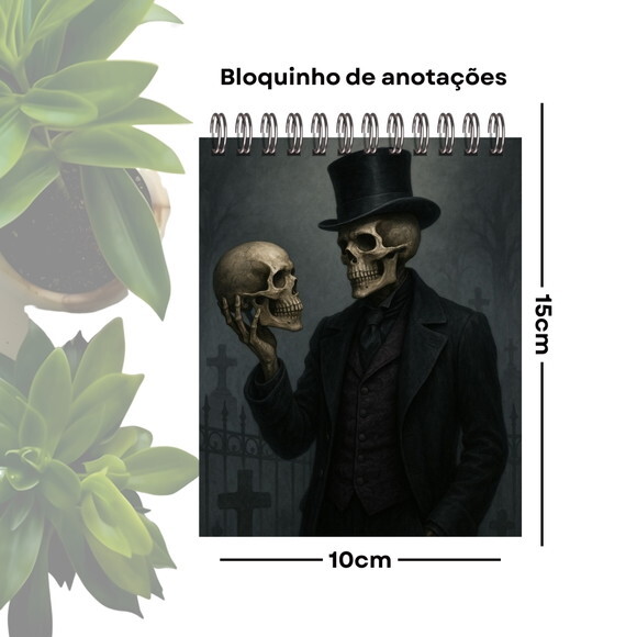 Bloquinho de Anotações Personalizado A6 - Exú Caveira