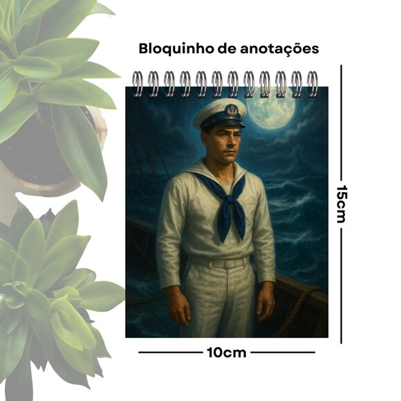 Bloquinho de Anotações Personalizado A6 - Marinheiro