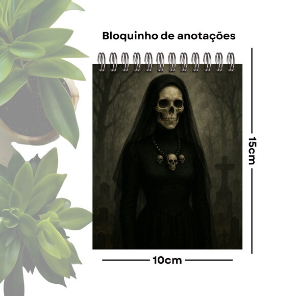 Bloquinho de Anotações Personalizado A6 - Pomba Gira Caveira