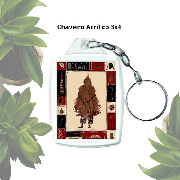 Chaveiro Acrílico 3x4 Personalizado - Orixá Obaluaê