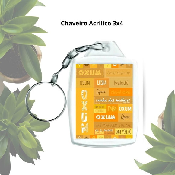 Chaveiro Acrílico 3x4 Personalizado - Orixá Oxum