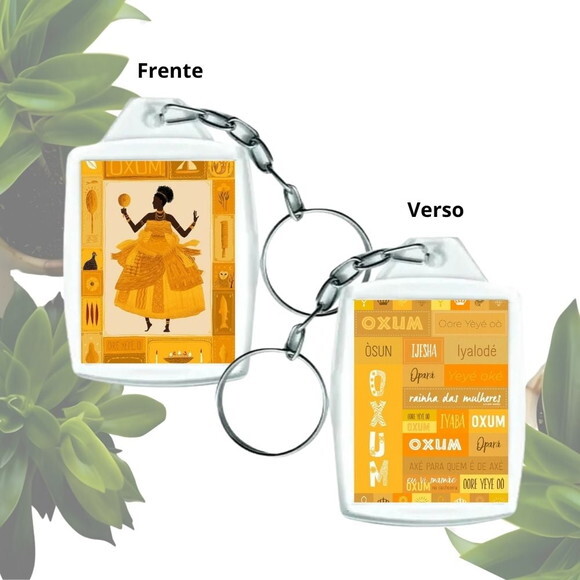Chaveiro Acrílico com Tag Personalizado - Orixá Oxum