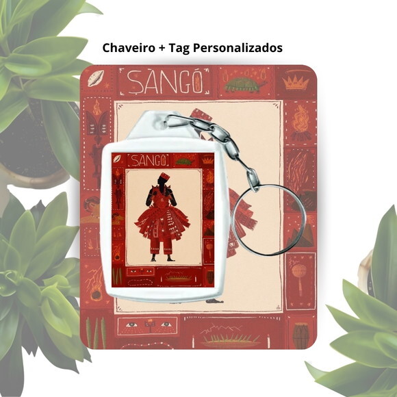 Chaveiro Acrílico com Tag Personalizado - Orixá Xangô