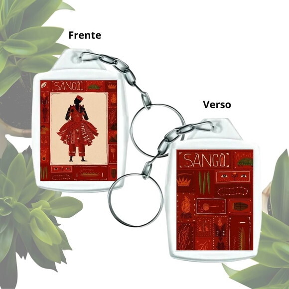 Chaveiro Acrílico com Tag Personalizado - Orixá Xangô