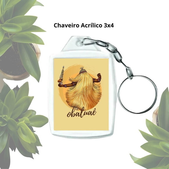 Chaveiro com Tag Personalizado - Lembrancinha Orixá Obaluaê