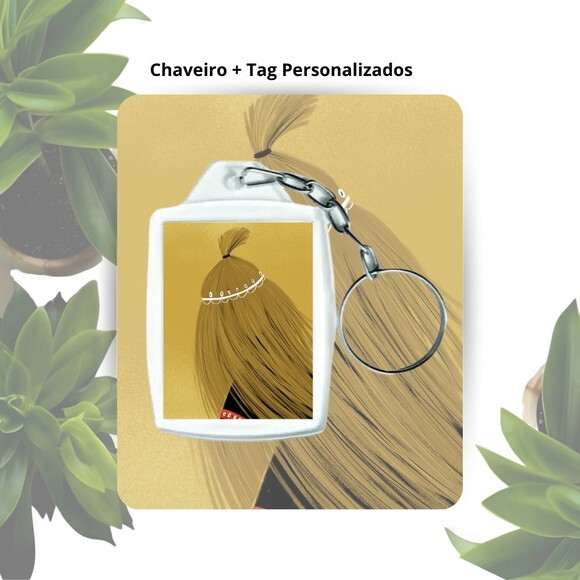 Chaveiro com Tag Personalizado - Lembrancinha Orixá Obaluaê