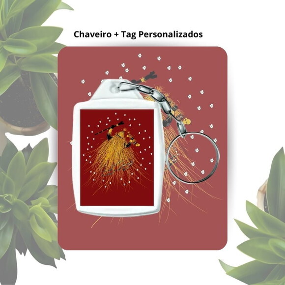 Chaveiro com Tag Personalizado - Lembrancinha Orixá Obaluaê