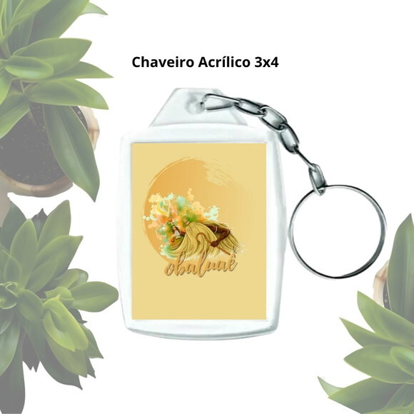 Chaveiro com Tag Personalizado - Lembrancinha Orixá Obaluaê