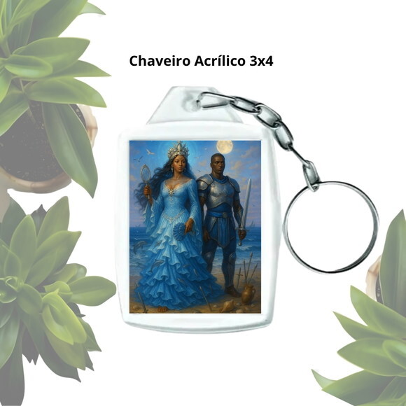 Chaveiro Personalizado 3x4 Acrílico - Iemanjá e Ogum