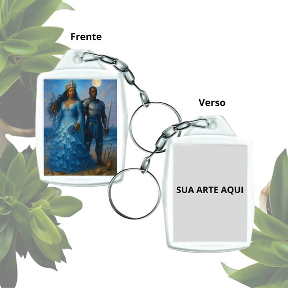 Chaveiro Personalizado 3x4 Acrílico - Iemanjá e Ogum