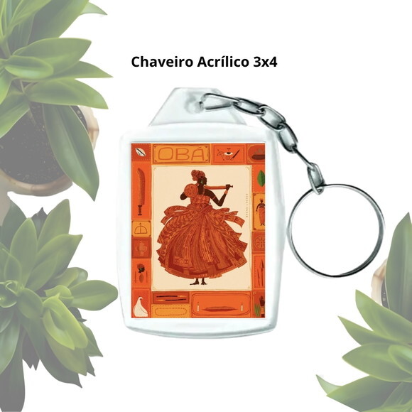 Chaveiro Personalizado 3x4 Acrílico - Orixá Obá