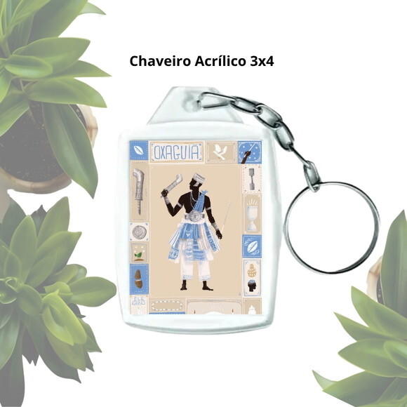 Chaveiro Personalizado 3x4 Acrílico - Orixá Oxaguiã