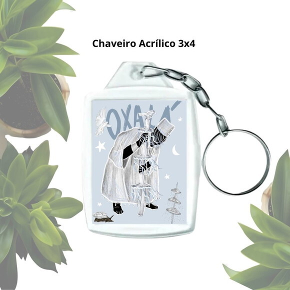 Chaveiro Personalizado 3x4 Acrílico - Orixá Oxalá