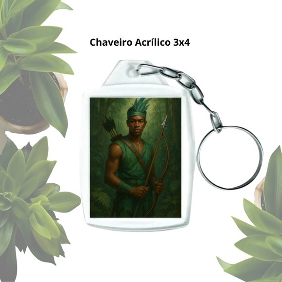 Chaveiro Personalizado 3x4 Acrílico - Orixá Oxóssi