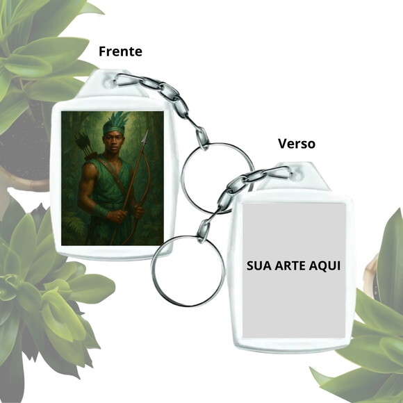 Chaveiro Personalizado 3x4 Acrílico - Orixá Oxóssi