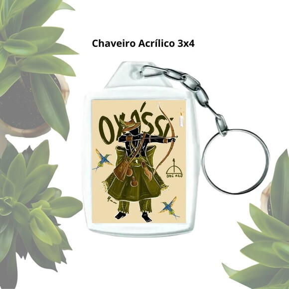 Chaveiro Personalizado 3x4 Acrílico - Orixá Oxóssi