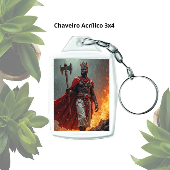 Chaveiro Personalizado 3x4 Acrílico - Orixá Xangô